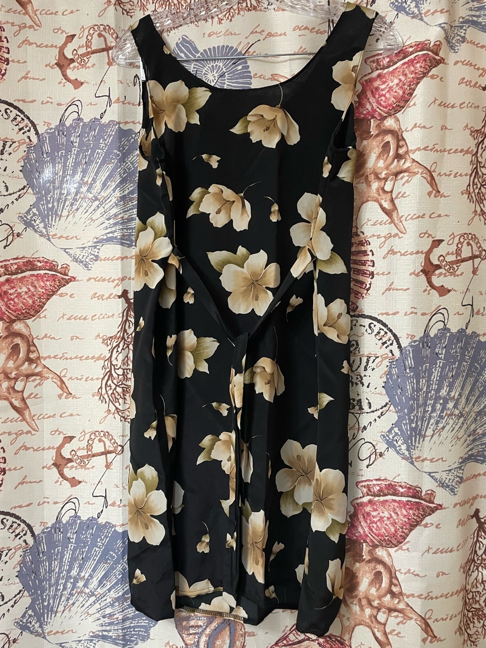 Black Floral Dress with Tie Detail